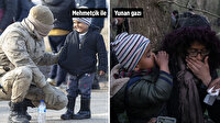 Mehmetçiğin kucağından indirmediği sığınmacı çocuğu Yunan gaza boğdu