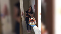 Samsun Valisi Kaymak'tan KYK yurdunda karantinada olan öğrenciye doğum günü sürprizi