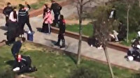 Küçükçekmece'de parkta toplanan vandallar polislere saldırdı