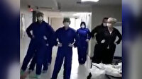 Sağlığına kavuşan koronavirüs hastaları "Penguen dansı"yla taburcu edildi
