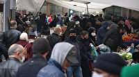 Pazar yerinde sosyal mesafe kuralına uyulmadı