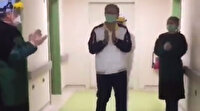 Koronavirüsü yenen doktor alkışlarla taburcu edildi