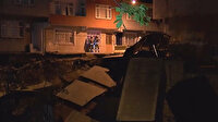 İstanbul'da sahurda korkutan göçük: Yol ve istinat duvarı tamamen çöktü
