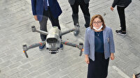 Sosyal mesafe ve maske uyarı drone'ları Gaziantep sokaklarında