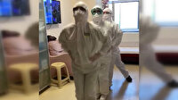Koronayı yenen sağlık çalışanlarından penguen dansı