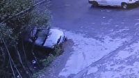 Dere yatağına düşen otomobilden burunları bile kanamadan kurtuldular