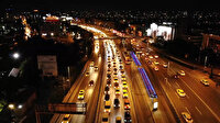 Kısıtlamaya dakikalar kala E-5 karayolunda yoğun trafik havadan görüntülendi