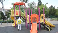 Bahçelievler'de parklar çocuklar için dezenfekte edildi