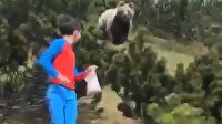Oğlunu ayıdan böyle kurtardı