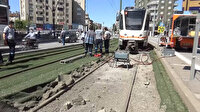 Gaziantep’te tramvay raydan çıktı: Olay yerinden ilk görüntüler