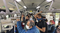 Metrobüslerin içindeki yoğunluk böyle görüntülendi