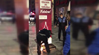 İBB ekipleri Beyoğlu Belediyesi'nin maske ve dezenfektan stantlarını vinçle söktü