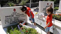 Şehit çocuğunun, babasının mezarı başındaki sözleri yürek burktu: Babam inşallah gelir