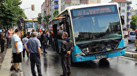 İstanbul Bağcılar'da yol çöktü: Otobüsün lastiği çukura düştü