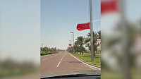 Katar sokakları Cumhurbaşkanı Erdoğan'ın gelişi şerefine şanlı Türk Bayrağı'nın renklerine büründü