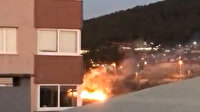 Maltepe'de asker uğurlaması yapan konvoydan atılan havai fişek askeri kışlada yangın çıkardı