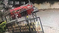 Boş sokakta takla atan otomobil kamerada