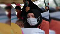 Minibüste maske uyarısı sırasında ortalık karıştı