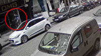 Telefonda sinirlenip koşarak iş yerinin camına uçan tekme attı