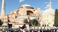 Ayasofya Camii'nde Danıştay kararı sonrası ilk ezan okundu