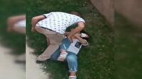 Erzurum'da sevgilisi olduğu iddia edilen vahşi adam, genç kızı saçından tutup yere yatırarak böyle darp etti