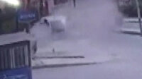 Arnavutköy'de iş yerinde patlama anı kamerada