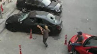 Silivri'de kavgalı oldukları ailenin otomobilini paramparça ettiler