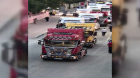 Düğün konvoyuna TIR'larla katılıp trafiği birbirine kattılar