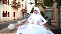Beyrut'taki patlamaya düğün fotoğrafı çektirirken yakalandı
