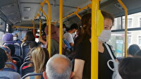 Kocaeli'de DGS sınavı öncesi halk otobüsünde nefes alacak yer kalmadı
