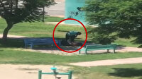 Antalya'da yere yatırdığı kadını darp eden adam kamerayla görüntülendi