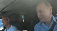 Rusya lideri Putin yolu denetlemek için direksiyona geçti