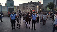 Atlı zabıta ekipleri İstiklal Caddesi'nde prova yaptı