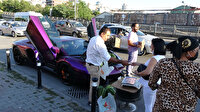 Beyoğlu'nda milyonluk Lamborghini'nin bagajında karpuz sattı: Görenler şaştı kaldı