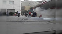Ataşehir'de akaryakıt istasyonundaki midibüs yangını paniğe neden oldu