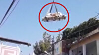 Evinde ölü bulunan aşırı kilolu kişinin cesedi vinç yardımıyla çıkarıldı