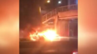 Kocaeli'de seyir halindeki minibüs alev alev yandı