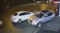 Ortaköy’de otoparka gireceği esnada otomobilin çarptığı cip çalışanların üzerine uçtu