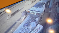 Bebek arabasını teğet geçen otomobil iş yerine girdi