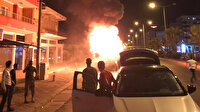 Mersin´de seyir halindeki kamyon alev alev yandı
