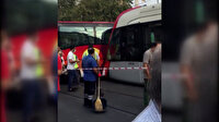 Laleli’de tramvay ile tur otobüsü çarpıştı