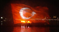 Preveze Deniz Zaferi Haliç'te dev su perdesi gösterisi ile kutlandı