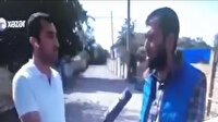 Xəzər Xəbər canlı yayında Azerbaycanlı sivillerle röportaj yaparken yanlarına havan topu düştü
