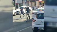 Ankara'nın göbeğinde iki trafik magandasının sopalı kavgası kamerada
