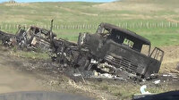 Ermenistan işgalinden kurtarılan Horadiz köyünde Azerbaycan tarafından imha edilen tank ve askeri araçlar böyle görüntülendi