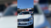 Azerbaycan halkı Kızılay'ın gönderdiği TIR'ı görünce arabalarını park edip selam durdu