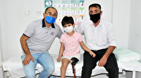 150 TL'lik düzenekle yürümeyi öğrettiği küçük kızının protezini değiştirmek için 30 bin liraya ihtiyacı var