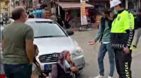 Aksaray'da yaşlı teyzeye çarpan sürücü, kadını azarladı