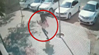 Kapkaça uğrayan kadının hırsızı kovaladığı anlar kamerada