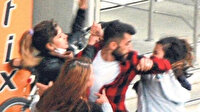 Kendisi için kavga eden 3 kızın arasında kalan genç adam zor anlar yaşadı